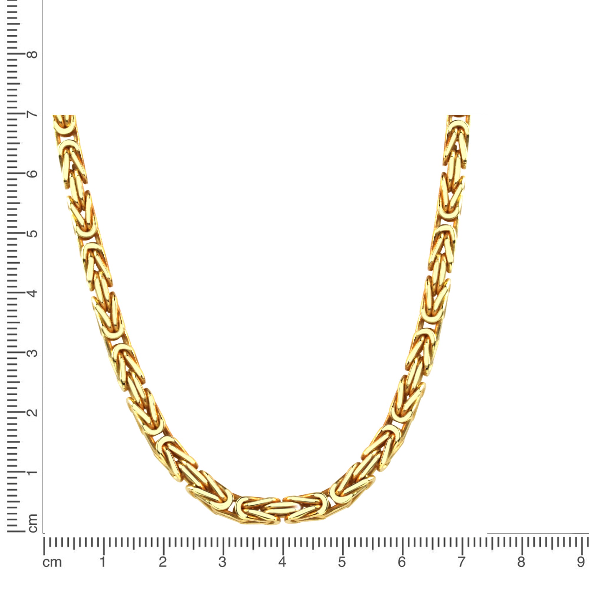 Kette 925/- Sterling Silber vergoldet Königskette 4x4mm 50cm