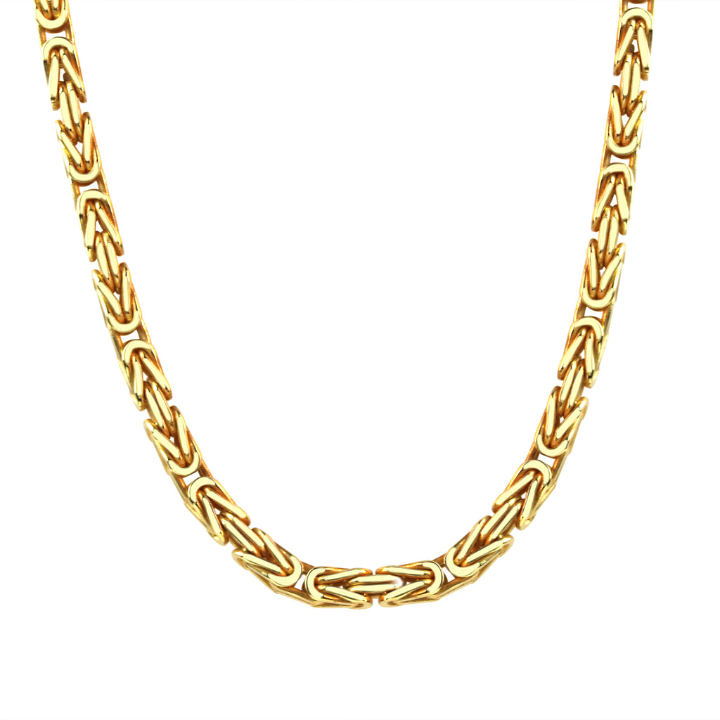 Kette 925/- Sterling Silber vergoldet Königskette 4x4mm 65 cm