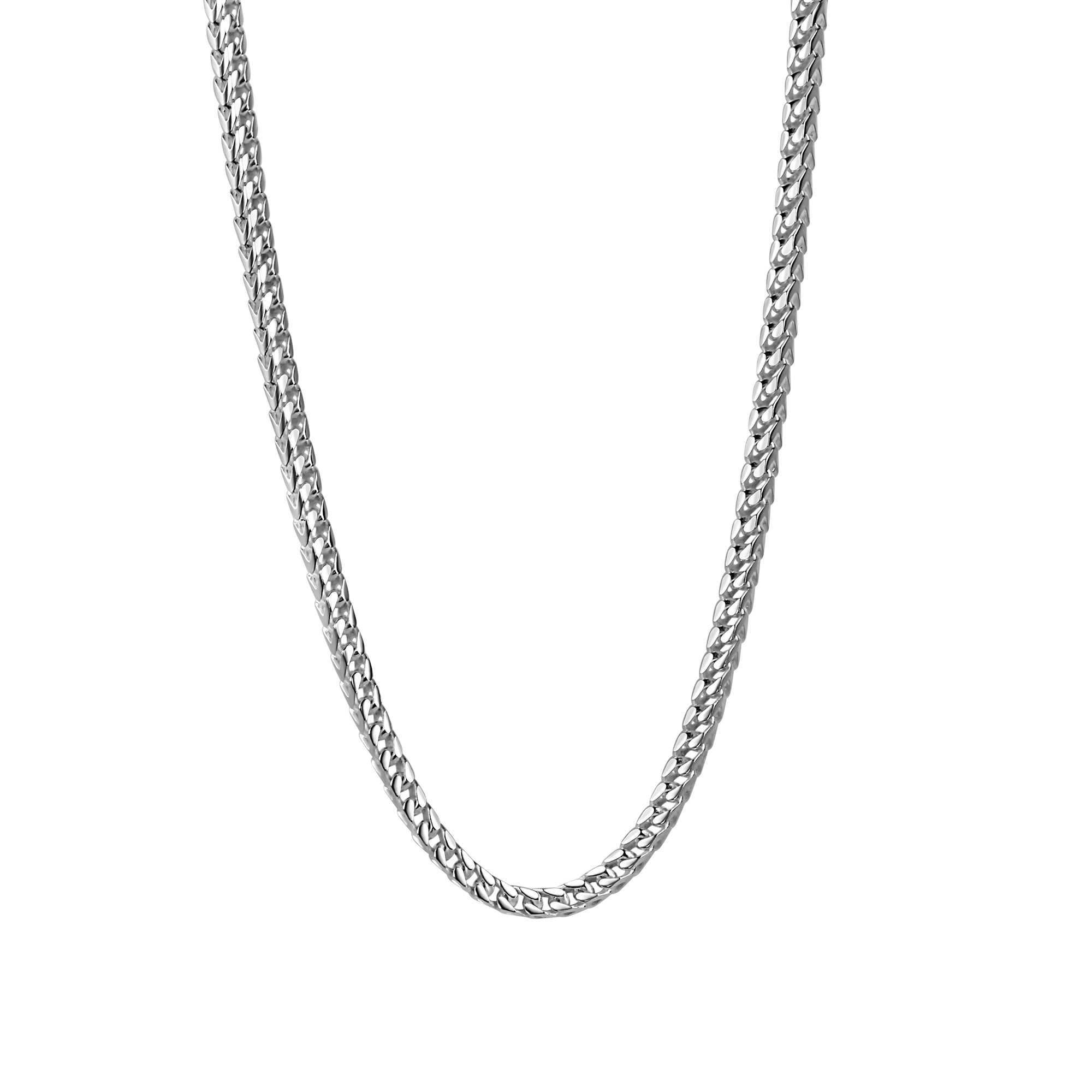 Kette 925/- Sterling Silber weiß Francokette 3x3mm 60 cm