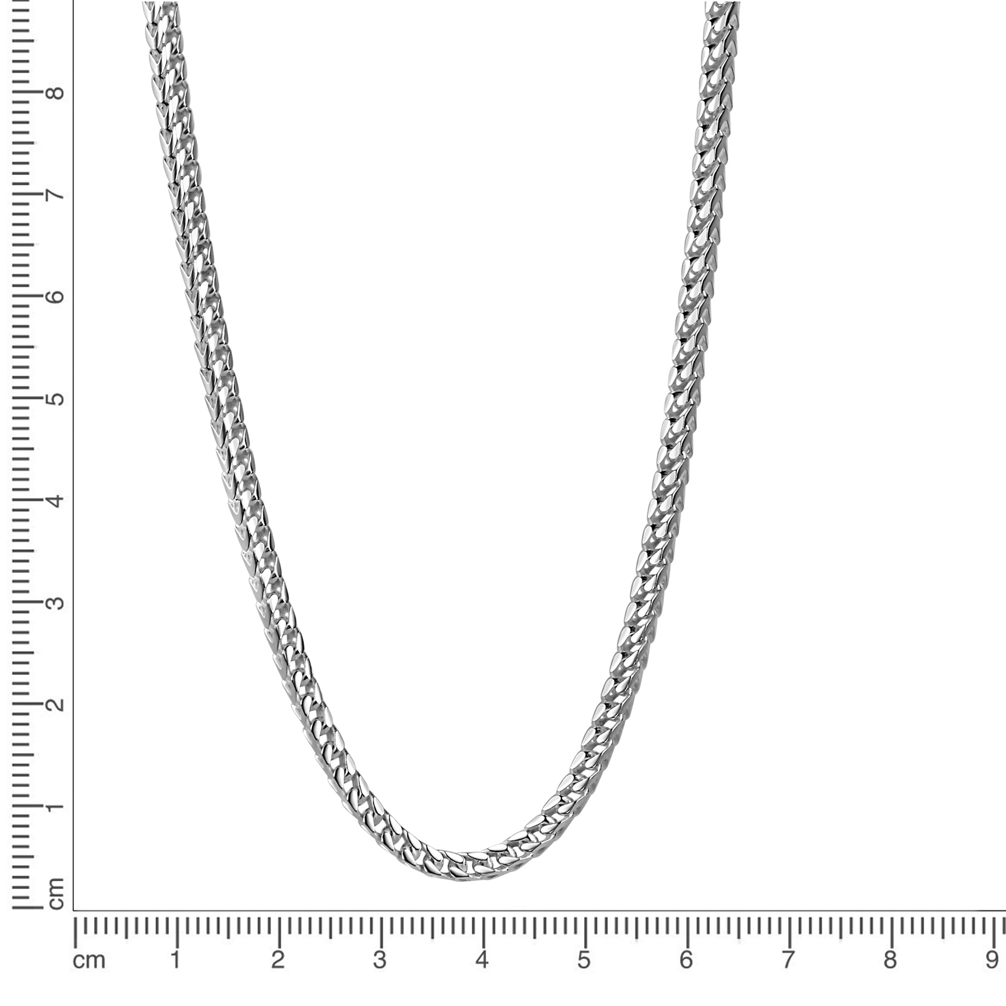 Kette 925/- Sterling Silber weiß Francokette 3x3mm 60 cm
