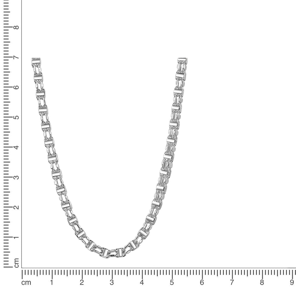 Kette 925/- Sterling Silber weiß Käfigkette 4 mm 55 cm