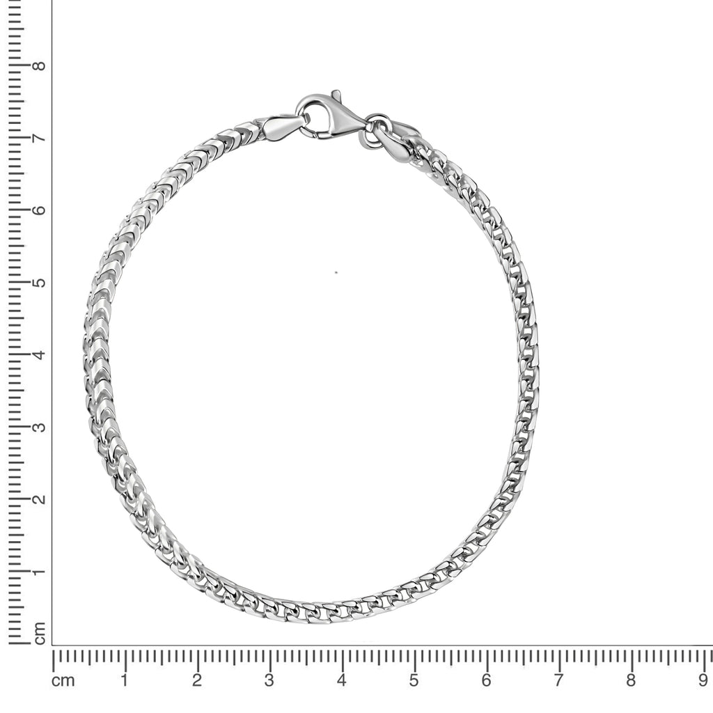 Armband 925/- Sterling Silber rhodiniert Francokette 3mm 19 cm