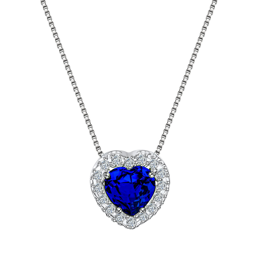 Kette 585/- Weißgold Zirkonia weiß/blau