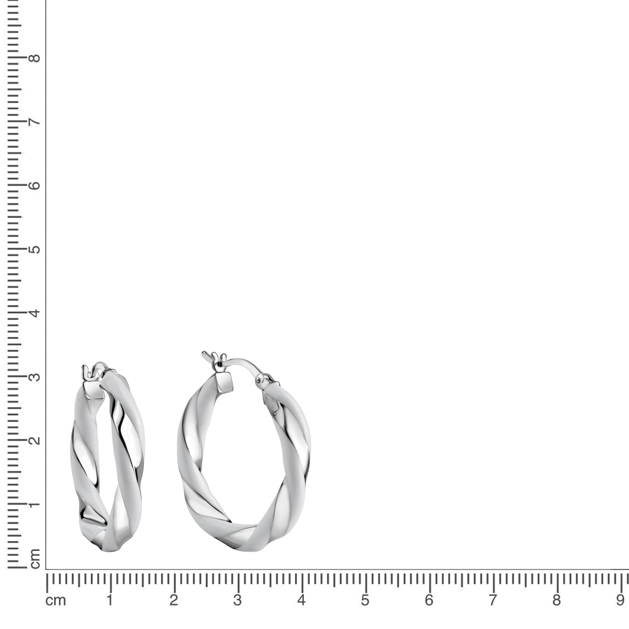 Creolen 925/- Sterling Silber rhodiniert weißer Lack 27mm