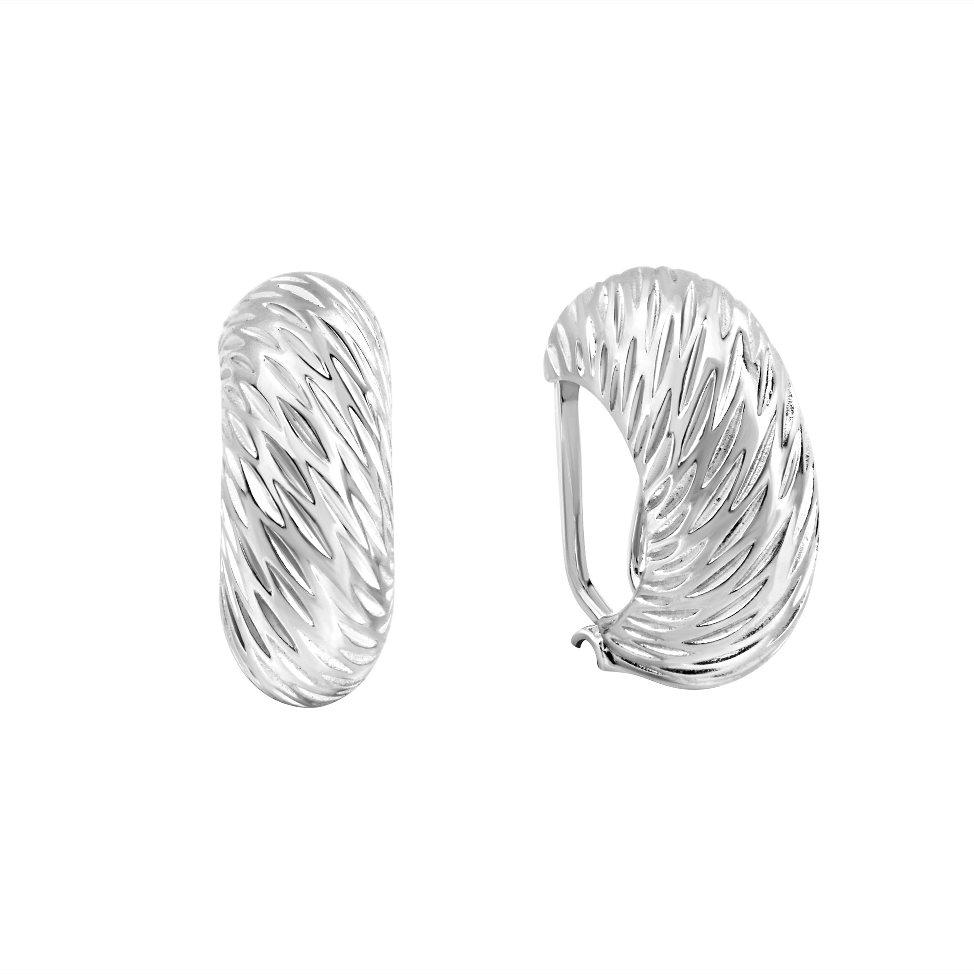 Ohrclip 925/- Sterling Silber rhodiniert glanz