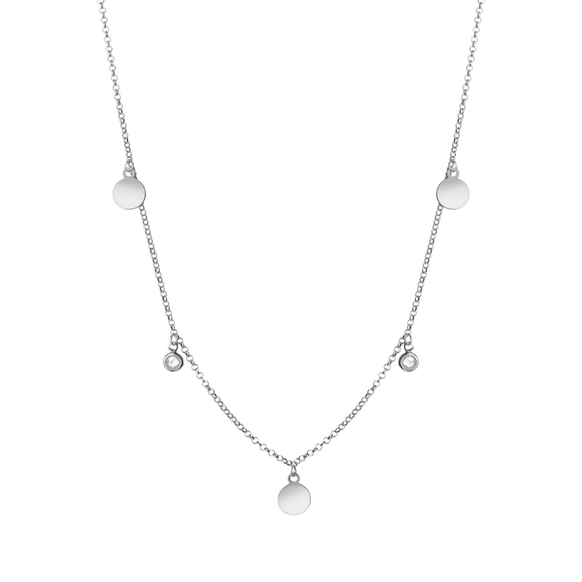 Kette 925/- Sterling Silber rhodiniert Zirkonia