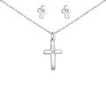 Set Anhänger/Kette und Ohrstecker 925/- Sterling Silber rhodiniert 3-teiliges Set