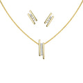 Set Anhänger/Kette und Ohrstecker 925/- Sterling Silber vergoldet Zirkonia