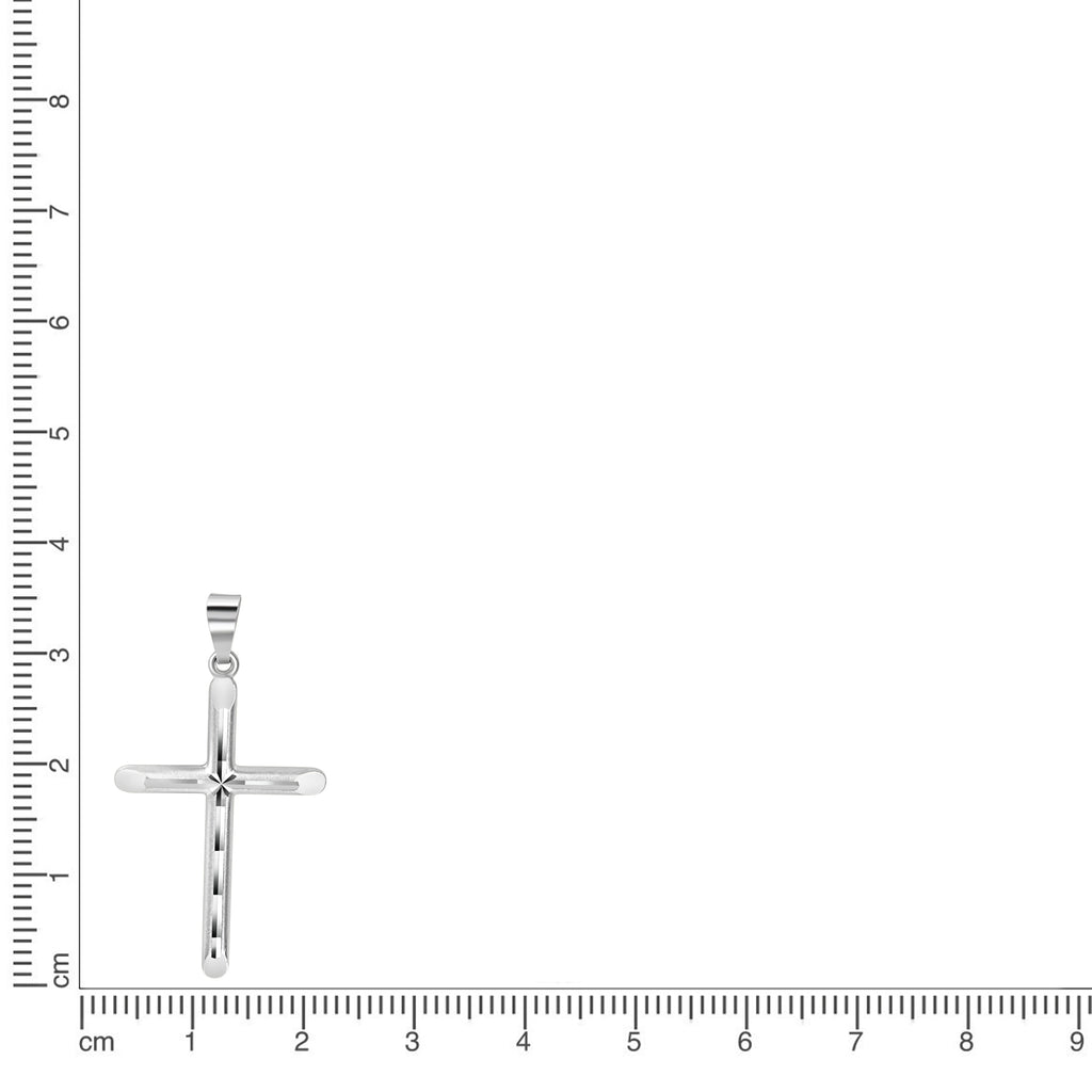 Anhänger 925/- Sterling Silber matt diamantiert Kreuz