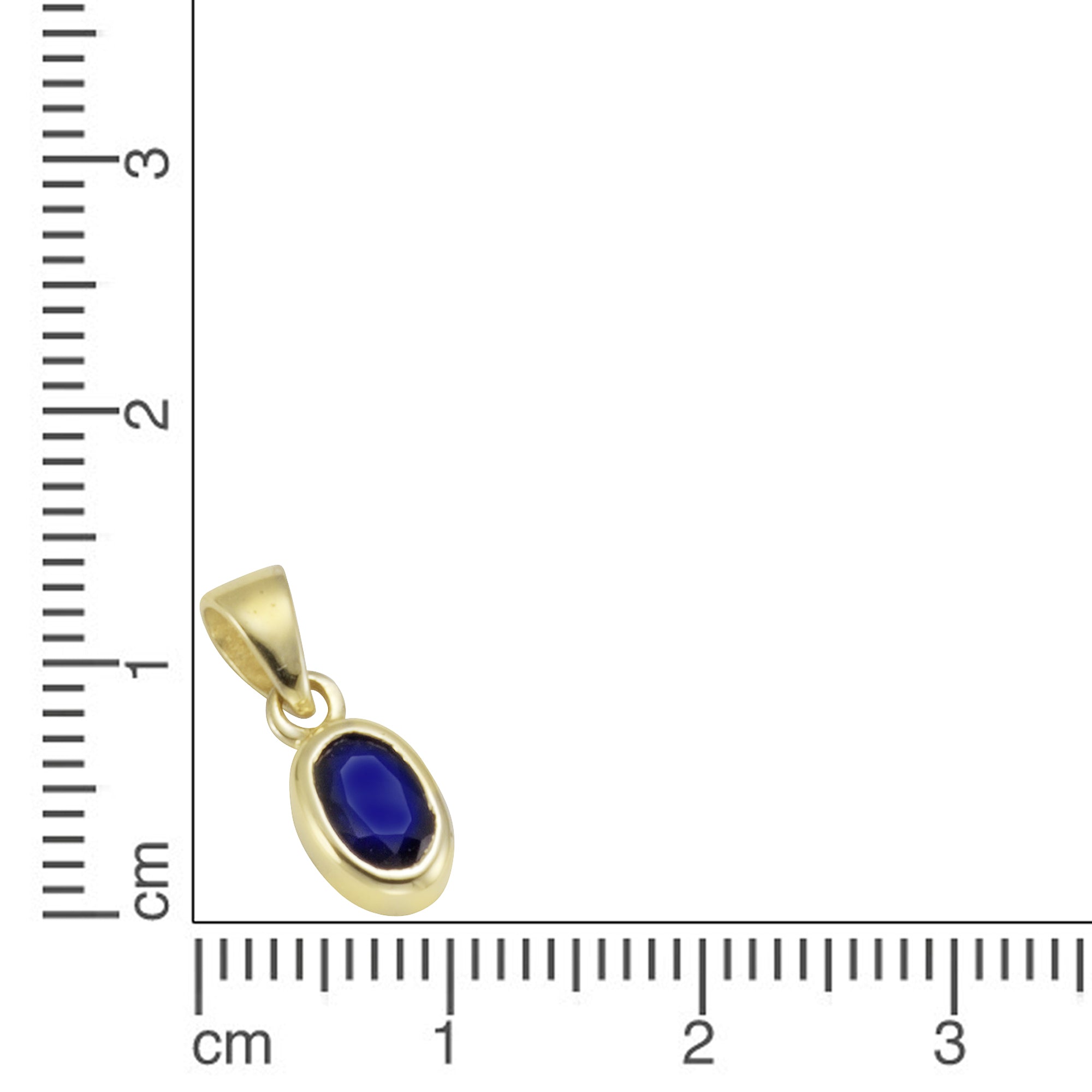 Anhänger 585/ Gelbgold glanz Saphir
