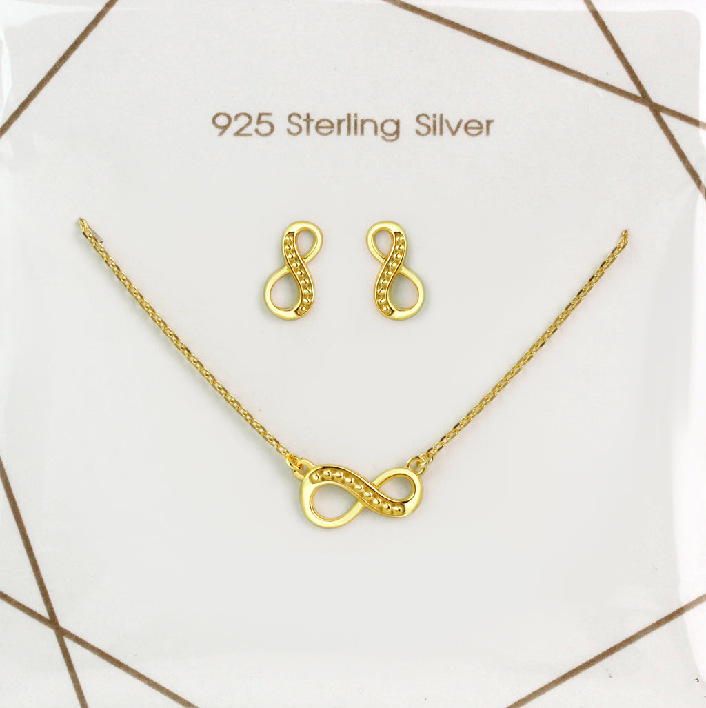 Set Anhänger/Kette und Ohrstecker 925/- Sterling Silber vergoldet Zirkonia