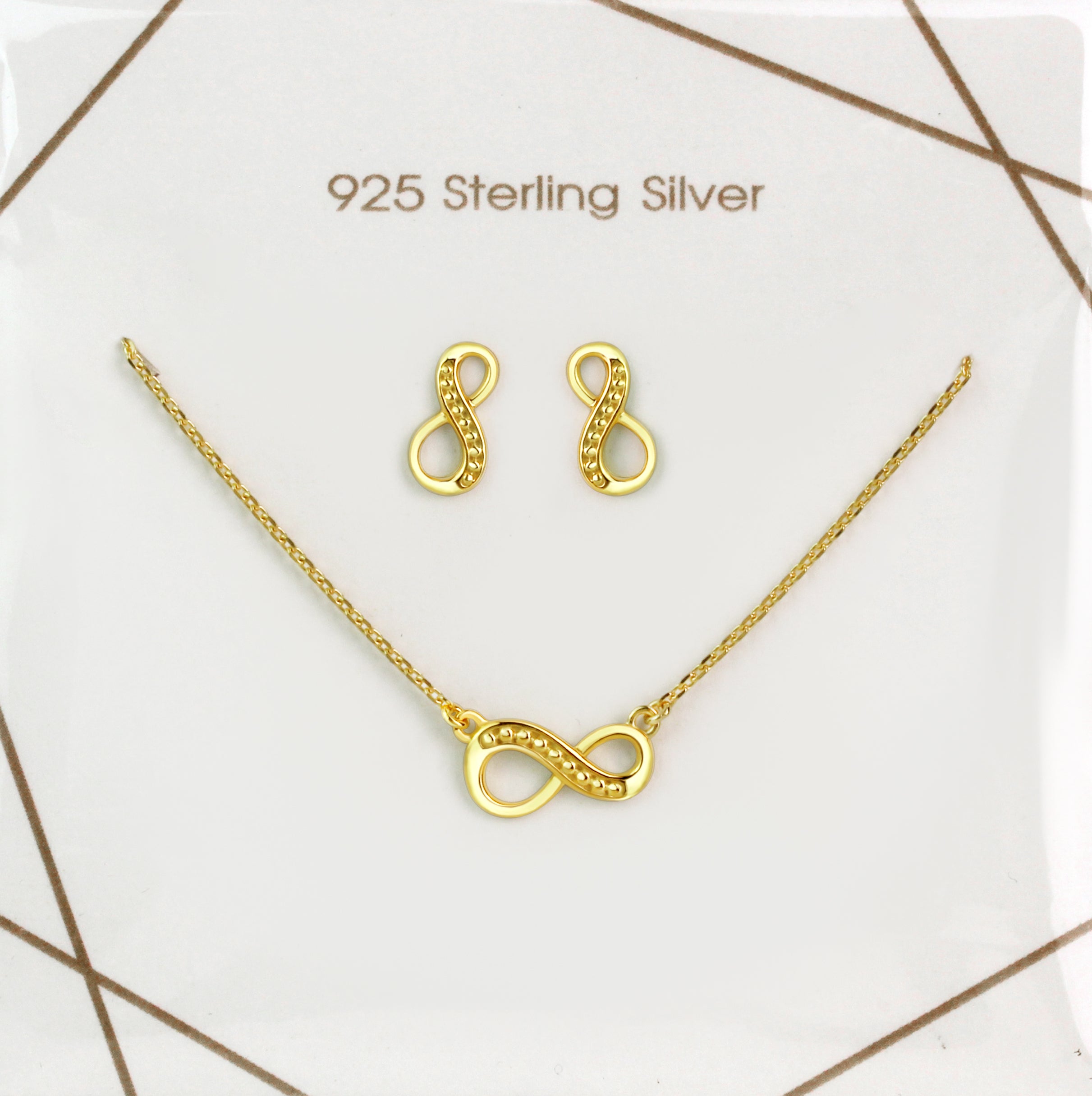 Set Anhänger/Kette und Ohrstecker 925/- Sterling Silber vergoldet Zirkonia
