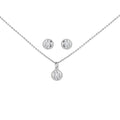 Set Anhänger/Kette und Ohrstecker 925/- Sterling Silber rhodiniert Zirkonia