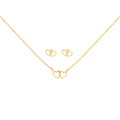 Set Anhänger/Kette und Ohrstecker 925/- Sterling Silber vergoldet Doppelherz