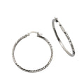 Creolen 925 Silber rhodiniert 4,0 cm