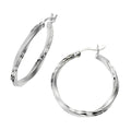 Creolen 925 Silber diamantiert 2,5 cm