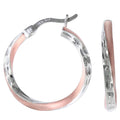 Creolen 925 Silber zweifarbig diamantiert