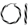 Creolen 925 Silber rhodiniert Lack schwarz