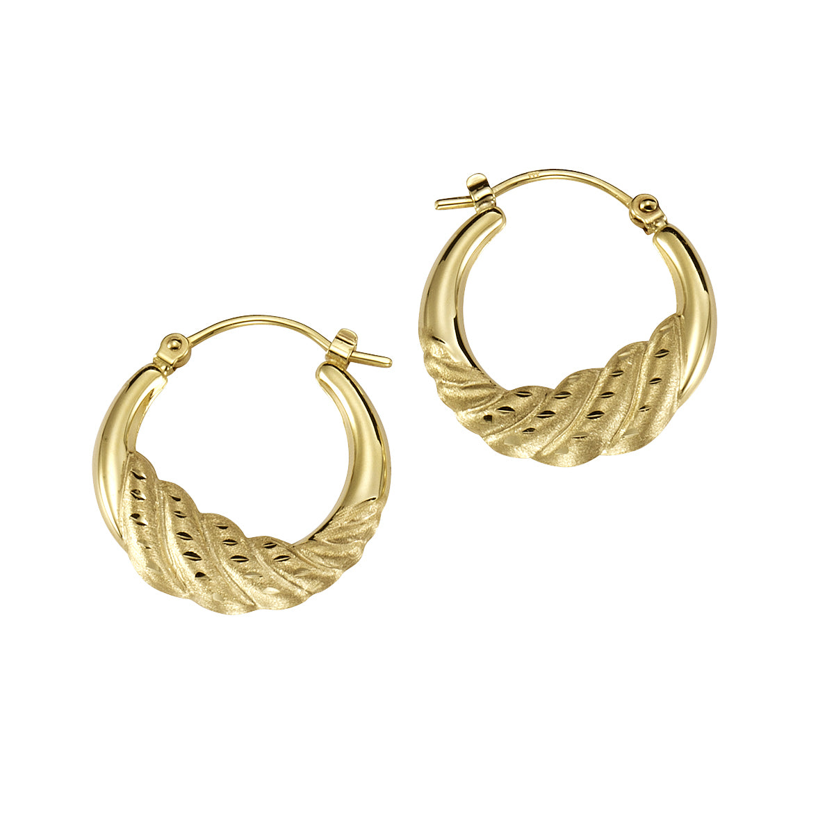 Creolen 333 Gold diamantiert 20mm