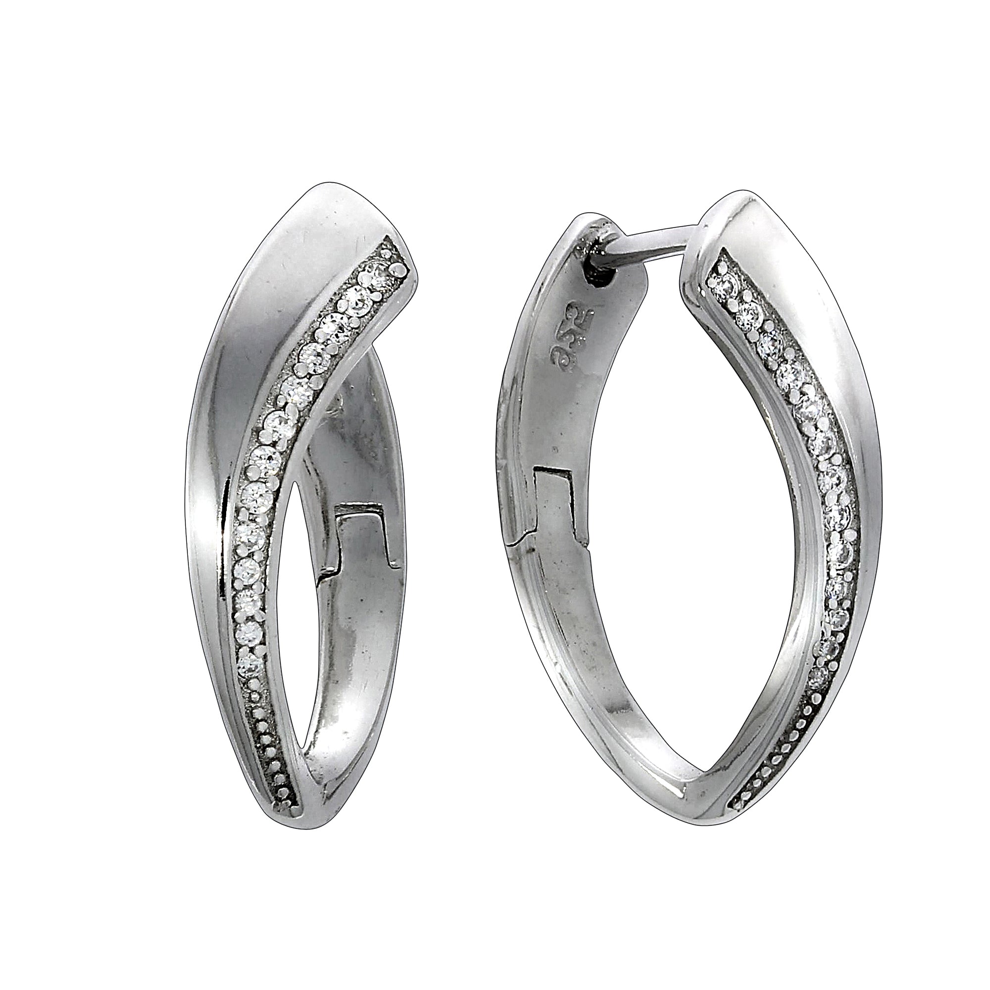 Klappcreolen 925 Silber Zirkonia