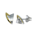 Ohrstecker 925 Silber zweifarbig Zirkonia