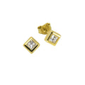 Ohrstecker 333 Gold zweifarbig Zirkonia weiß