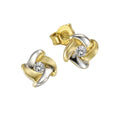 Ohrstecker 333 Gold zweifarbig Zirkonia weiß