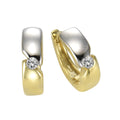 Creole 333 Gold zweifarbig 13,5mm Zirkonia