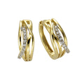 Creole 333 Gold zweifarbig 15mm Zirkonia