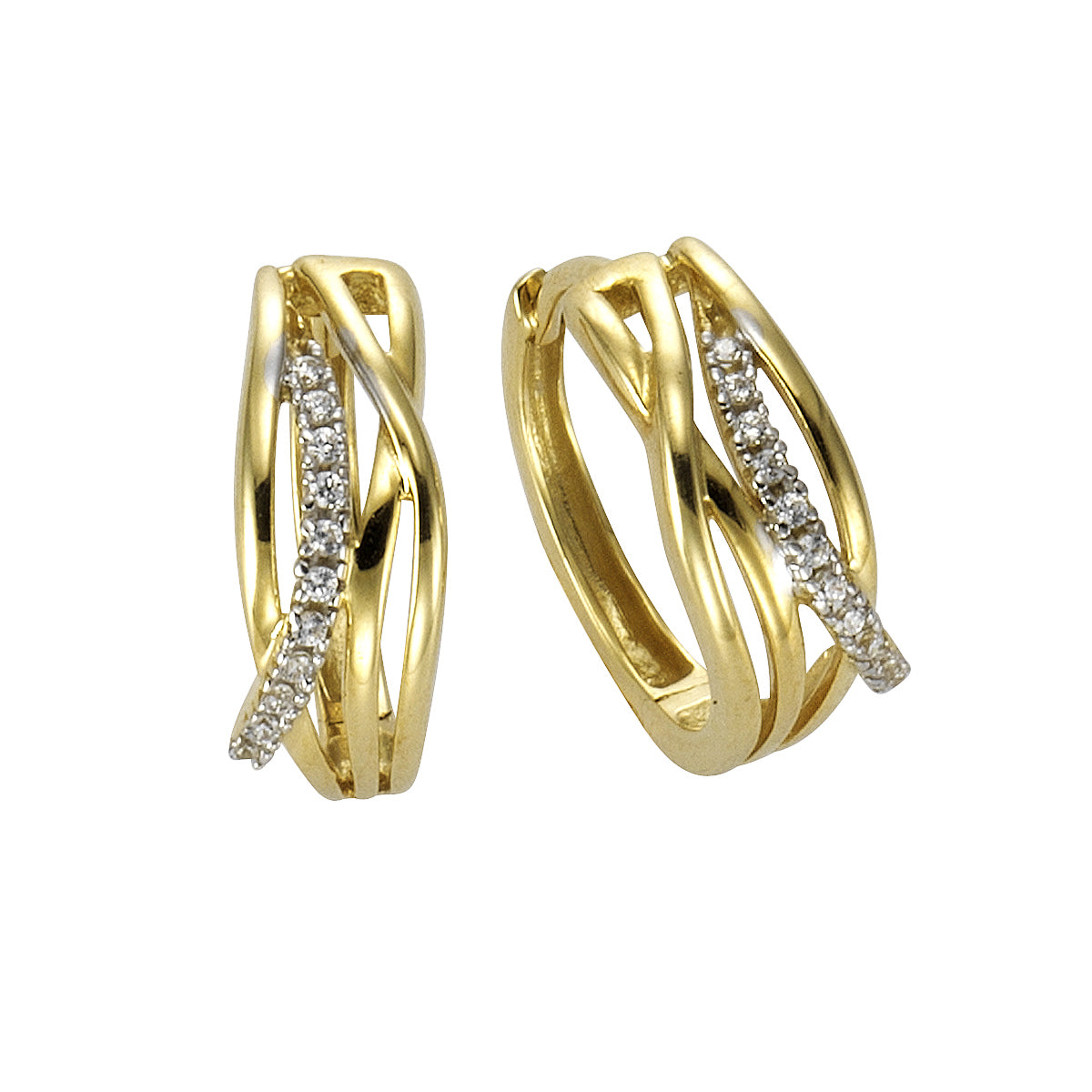 Creole 333 Gold zweifarbig 15mm Zirkonia
