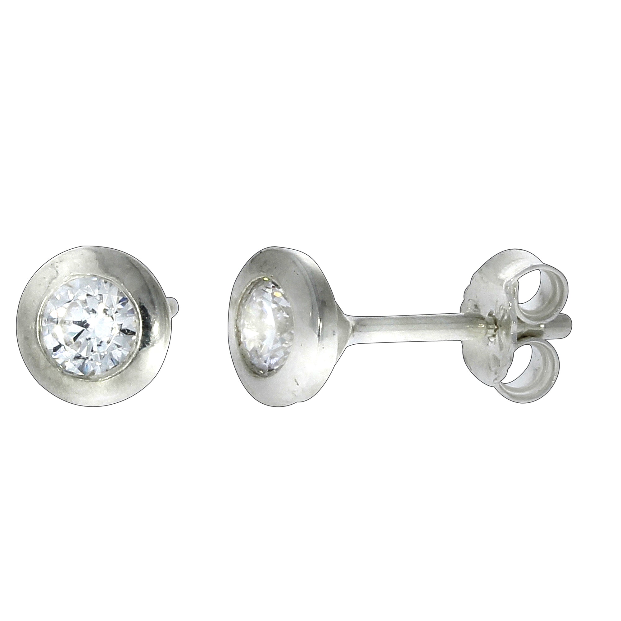 Ohrstecker Silber 925 rhodiniert Zirkonia