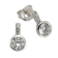 Ohrstecker aus 925 Silber, rhodiniert, mit Zirkonia, 6 mm