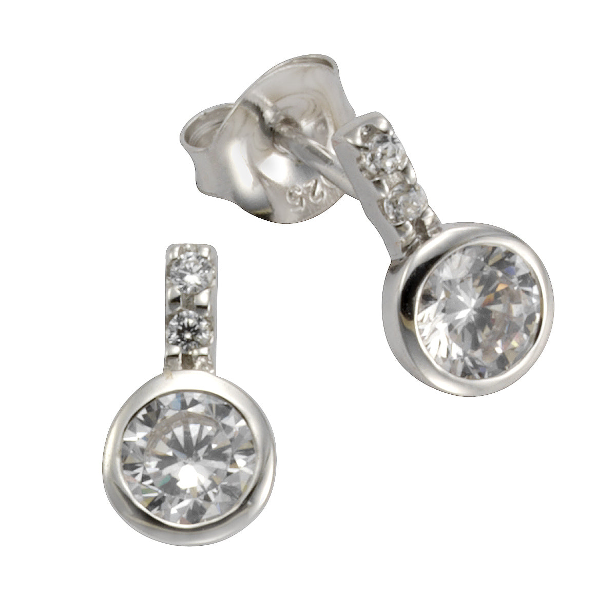 Ohrstecker Silber 925 Zirkonia weiß