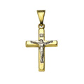 Anhänger 333 Gold zweifarbig Motiv Kreuz
