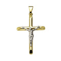 Anhänger 333 Gold zweifarbig Motiv Kreuz