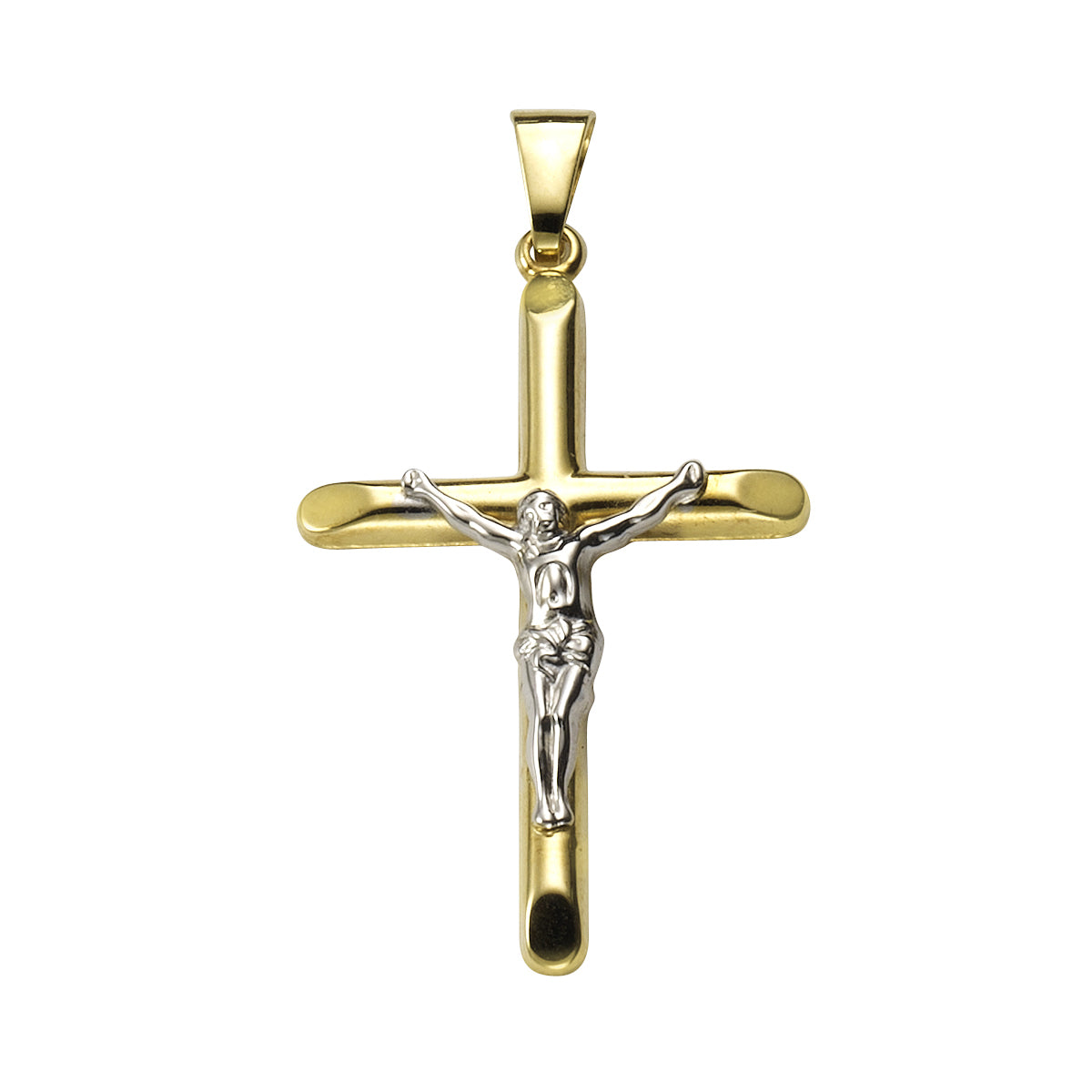 Anhänger 333 Gold zweifarbig Motiv Kreuz