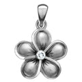 Anhänger Silber 925 rhodiniert Blume Zirkonia