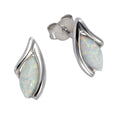 Ohrstecker 925 Sterling Silber rhodiniert synth. Opal