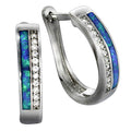 Creolen 925 Sterling Silber synth. Opal Zirkonia