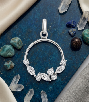 Anhänger 375/- Weißgold Zirkonia weiß