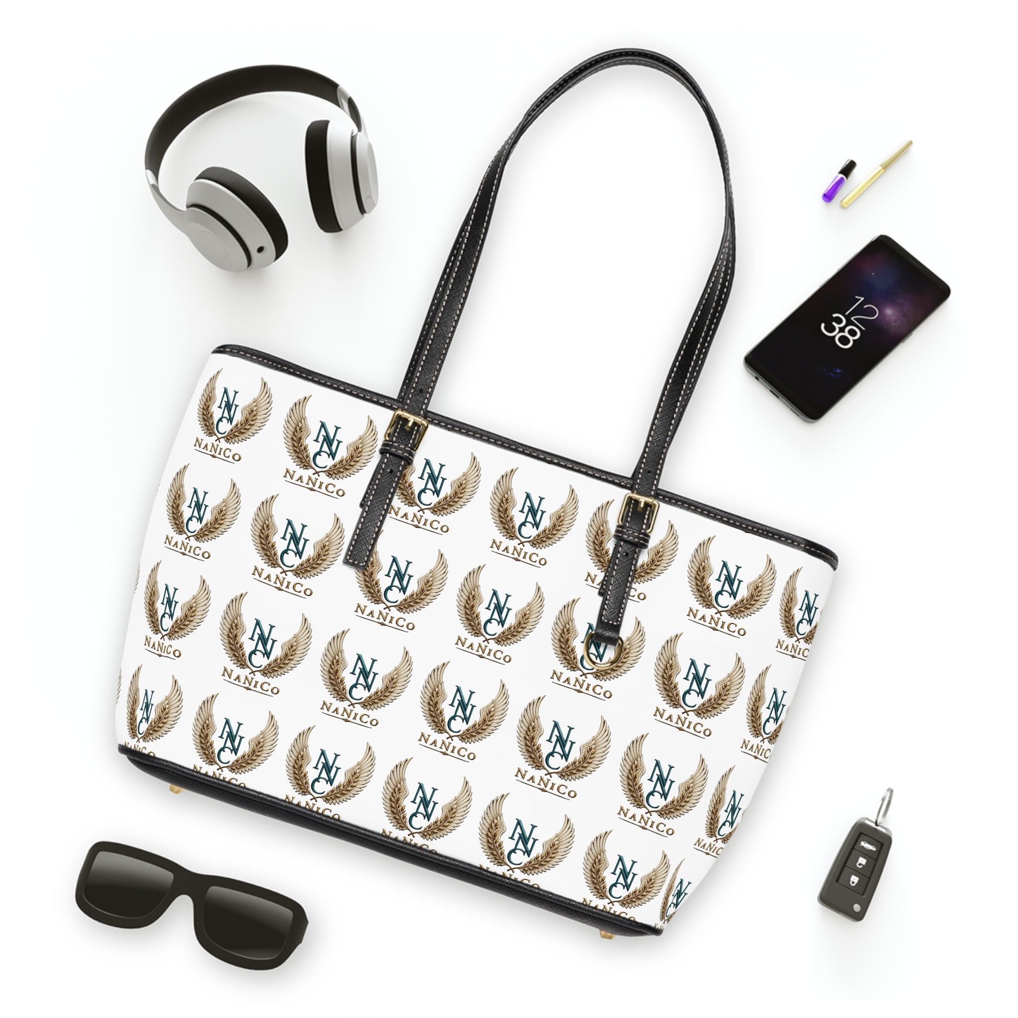 Monogram NaNiCo Schultertasche aus PU-Leder