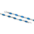 Armband 925 Sterling Silber Opal blau
