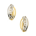 Ohrstecker 333/- Gelbgold bicolor 6x Zirkonia