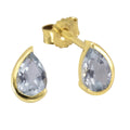 Ohrstecker 333/- Gelbgold mit Blautopas