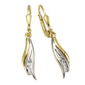 Ohrhänger 333/- Gelbgold bicolor 8xZirkonia