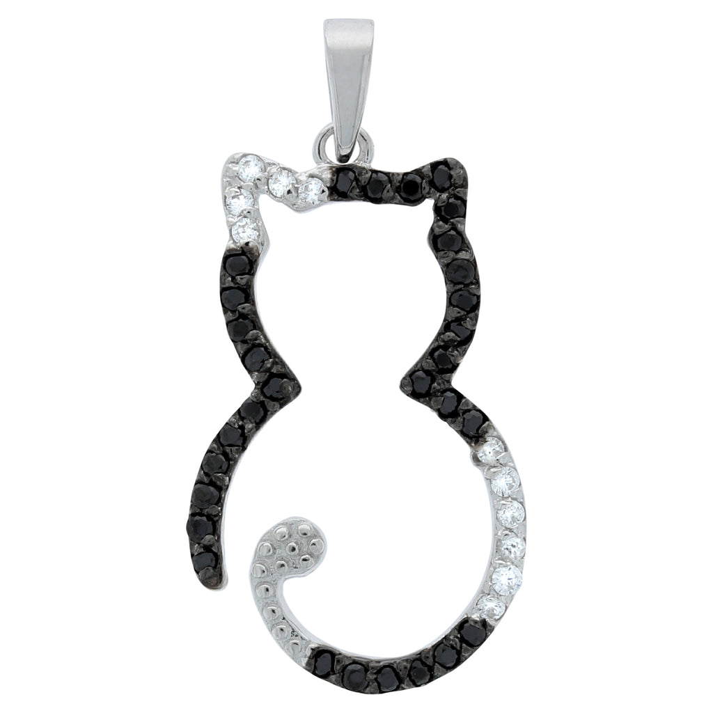Anhänger 925 Sterling Silber Zirkonia Katze