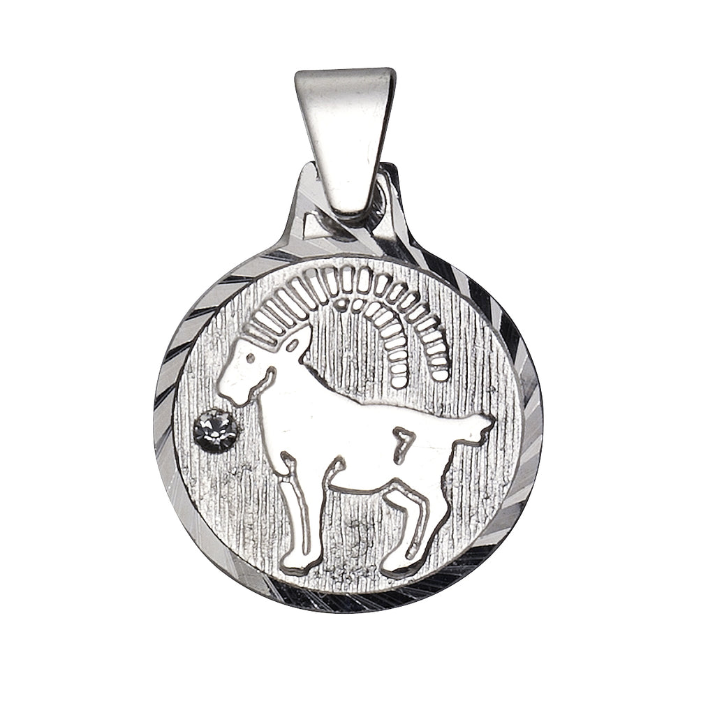 Anhänger 925/- Sterling Silber rhod. Steinbock