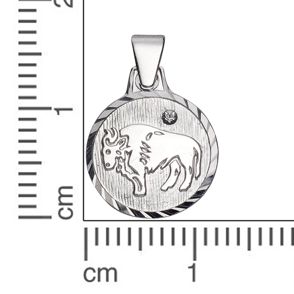 Anhänger 925/- Sterling Silber rhod. Stier