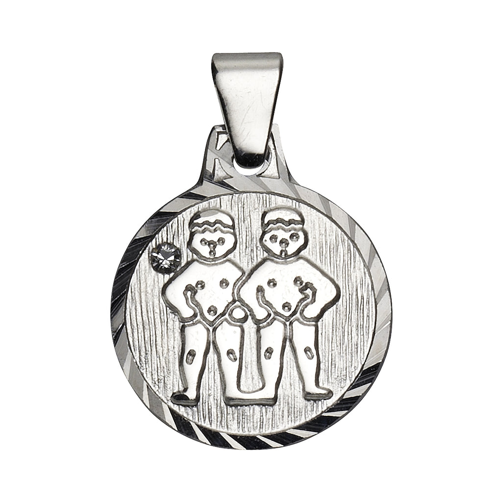 Anhänger 925/- Sterling Silber rhod. Zwillinge