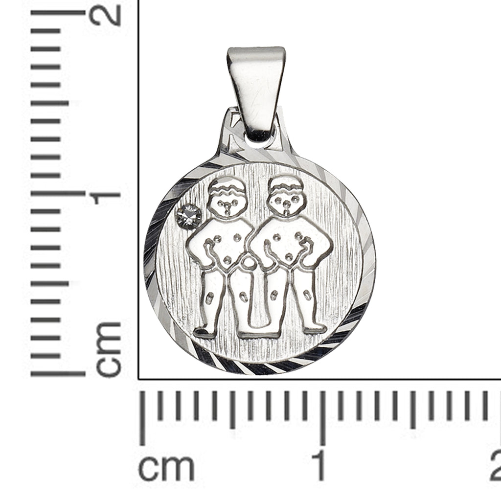 Anhänger 925/- Sterling Silber rhod. Zwillinge